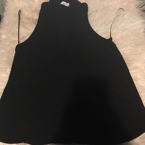 Black choker neck tank